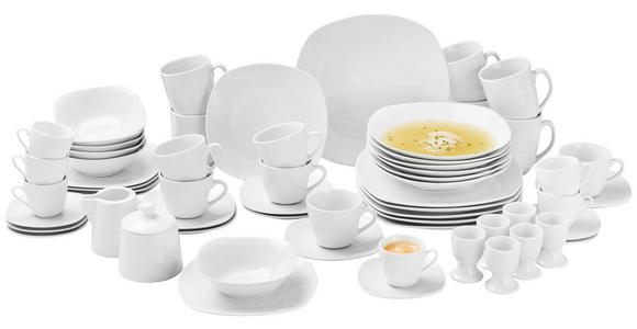 KOMBISERVICE Ascona 62-teilig - Weiß, Basics, Keramik - Novel