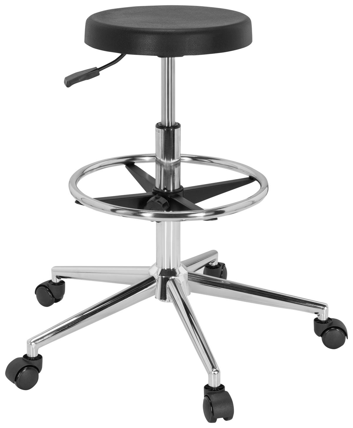DREHHOCKER Schwarz  - Silberfarben/Schwarz, Basics, Kunststoff/Metall (40/59-84/61cm) - MID.YOU