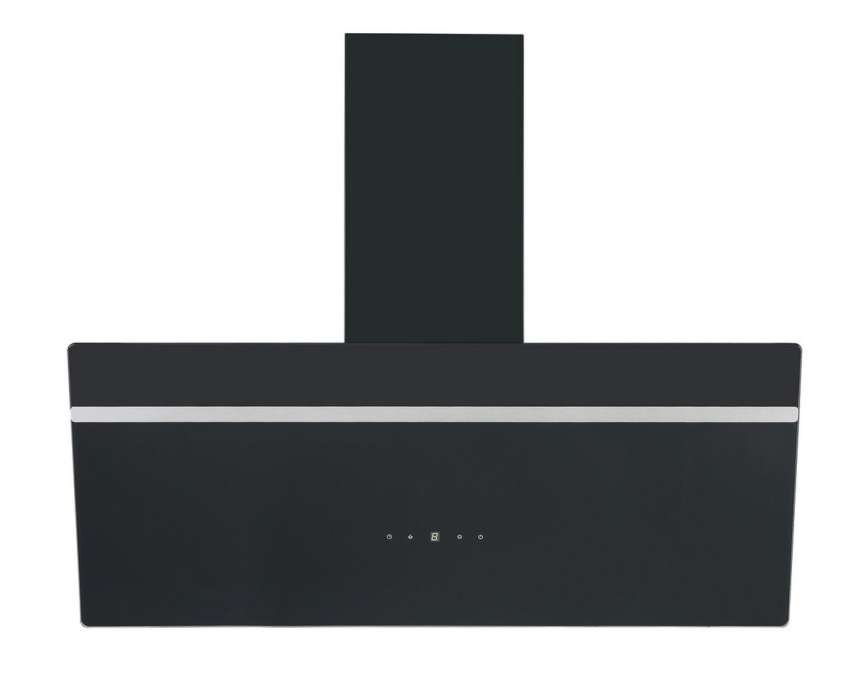 DUNSTABZUGSHAUBE  - Edelstahlfarben/Schwarz, Basics, Glas/Metall (90/111.60/29.6cm) - PKM