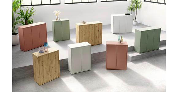 SCHUHSCHRANK Alice Springs  in 74,5/99,1/34,9 cm  - Sandfarben/Grau, MODERN, Holzwerkstoff/Kunststoff (74,5/99,1/34,9cm) - Xora