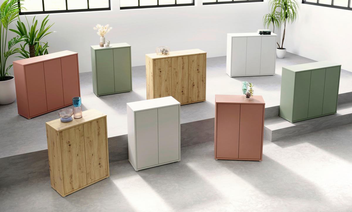 SCHUHSCHRANK Alice Springs  in 74,5/99,1/34,9 cm  - Sandfarben/Grau, MODERN, Holzwerkstoff/Kunststoff (74,5/99,1/34,9cm) - Xora