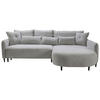 ECKSOFA in Chenille Hellgrau  - Hellgrau/Schwarz, Modern, Textil/Metall (285/200cm) - MID.YOU