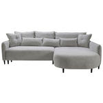 ECKSOFA in Chenille Hellgrau  - Hellgrau/Schwarz, MODERN, Textil/Metall (285/200cm) - Carryhome