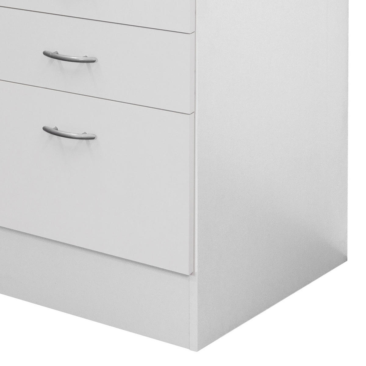 SCHUBKASTENUNTERSCHRANK 50/85/60 cm  in Weiß  - Edelstahlfarben/Hellgrau, Holzwerkstoff/Kunststoff (50/85/60cm) - FlexWell