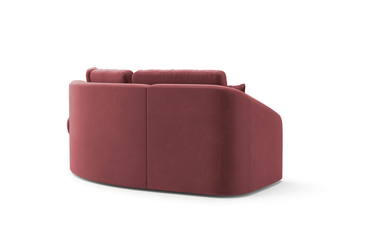 ECKSOFA in Samt Aubergine  - Aubergine/Schwarz, Modern, Kunststoff/Textil (266/230cm) - Sit & More
