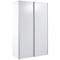 SCHWEBETÜRENSCHRANK 125/195,5/38 cm 2-türig Weiß  - Alufarben/Weiß, KONVENTIONELL, Holzwerkstoff (125/195,5/38cm) - P & B
