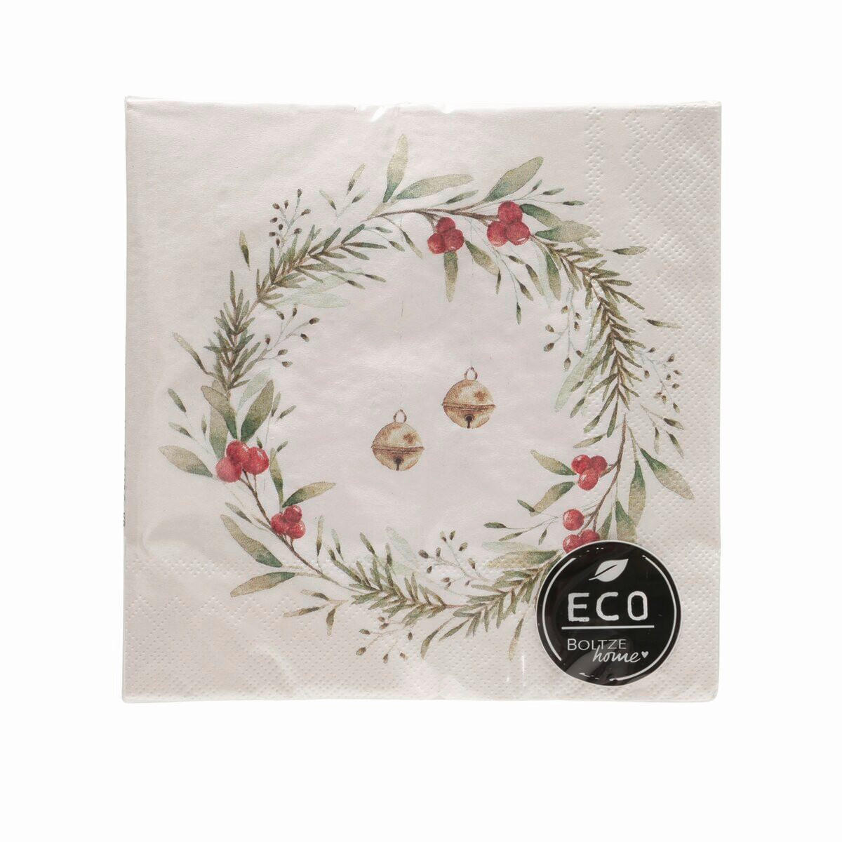 SERVIETTE   17/17/3 cm  - Weiss/Rot, Basics, Papier (17/17/3cm)