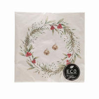 SERVIETTE   17/17/3 cm  - Weiss/Rot, Basics, Papier (17/17/3cm)