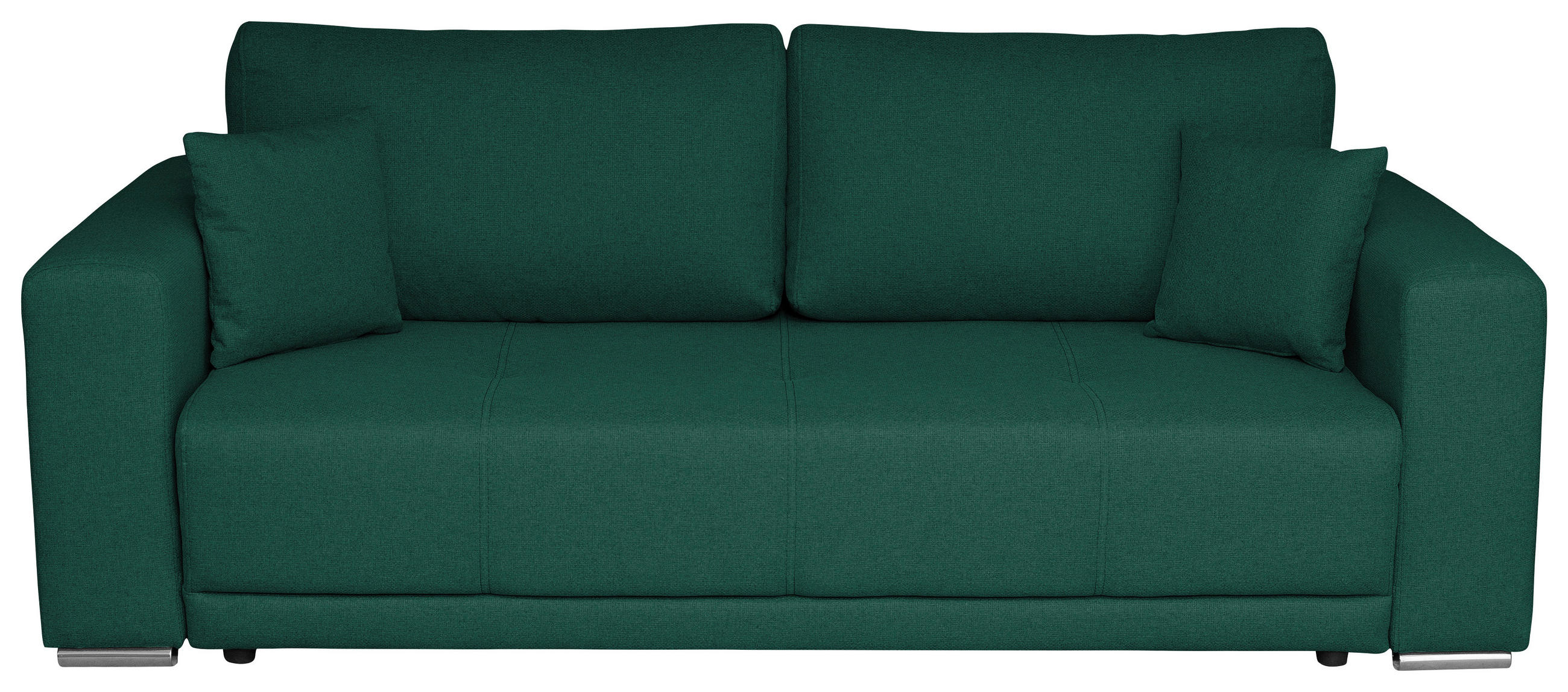 SCHLAFSOFA in Struktur Dunkelgrün  - Chromfarben/Dunkelgrün, Design, Kunststoff/Textil (238/77/108cm) - P & B