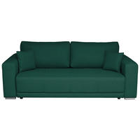 SCHLAFSOFA in Struktur Dunkelgrün  - Chromfarben/Dunkelgrün, Design, Kunststoff/Textil (238/77/108cm) - P & B