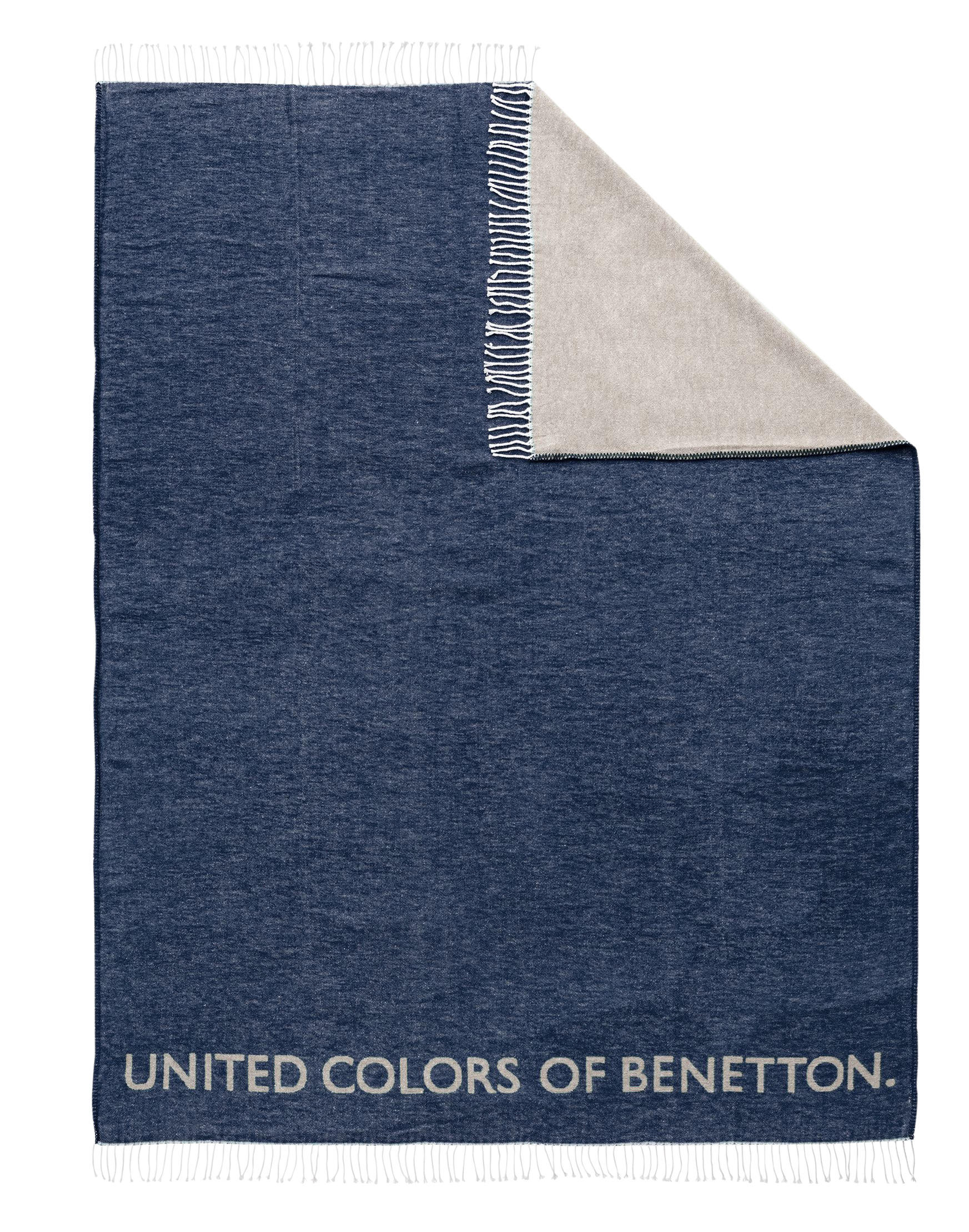 WOHNDECKE BENETTON BE-0135  - Hellgrau/Dunkelblau, Basics, Textil (190/140/2cm) - Benetton