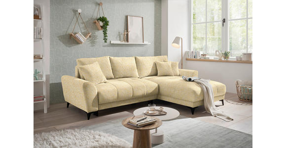 ECKSOFA  in Webstoff Hellgelb  - Hellgelb/Schwarz, MODERN, Kunststoff/Textil (281/189cm) - Carryhome