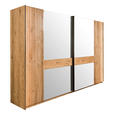 SCHWEBETÜRENSCHRANK  in Eichefarben  - Eichefarben/Schwarz, LIFESTYLE, Glas/Holz (296/214/61cm) - Linea Natura