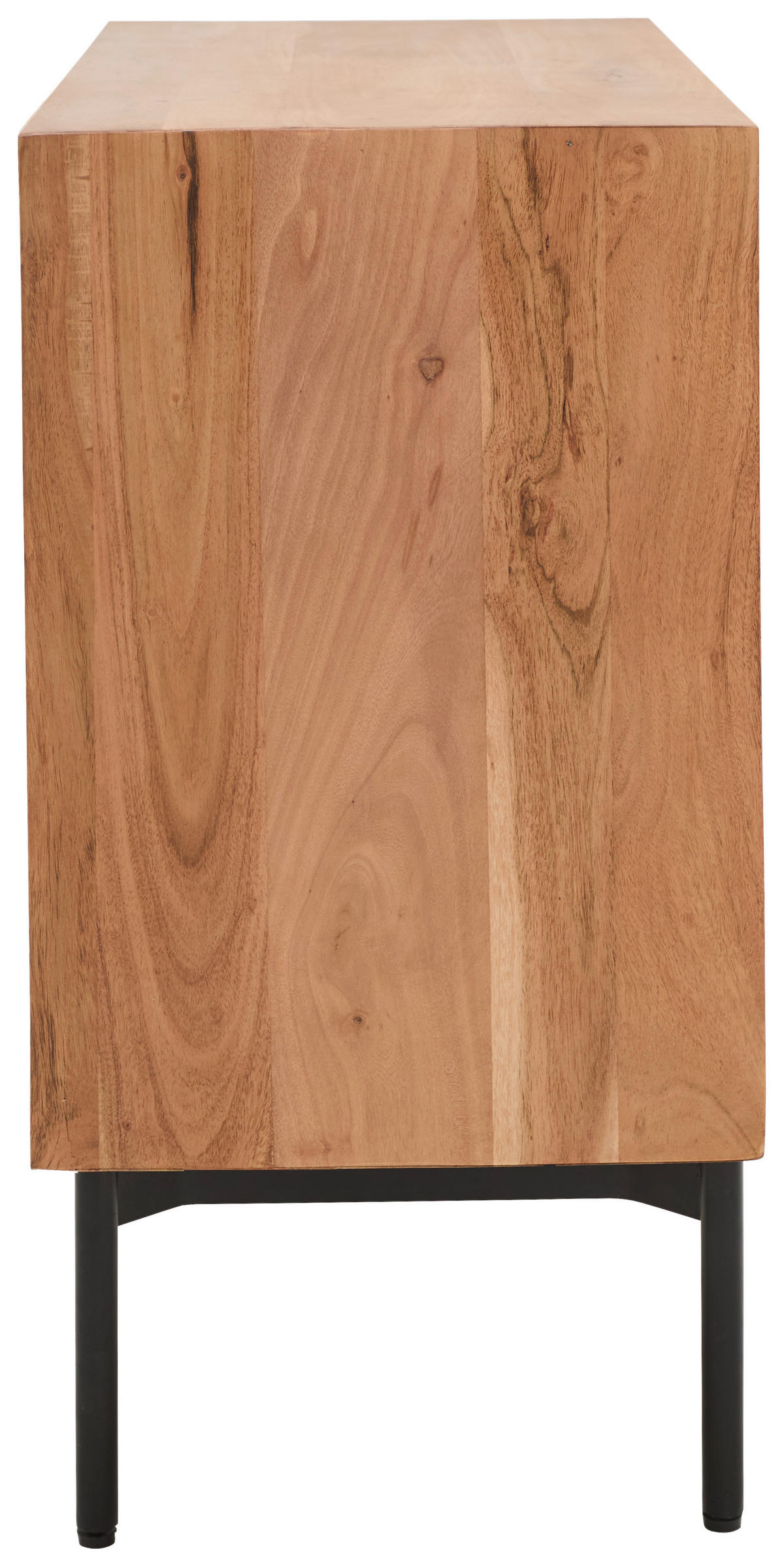 KOMMODE Doha  in 92/82/42 cm  - Schwarz/Naturfarben, KONVENTIONELL, Holz/Metall (92/82/42cm) - Livetastic