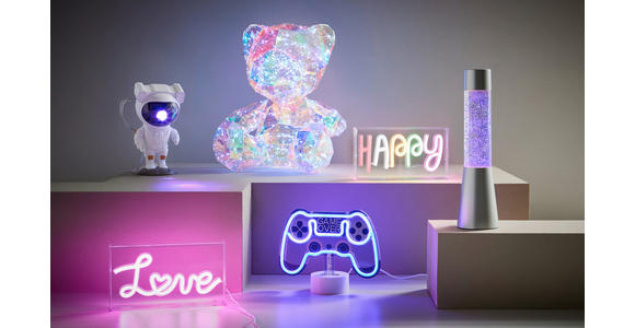 LED-DEKOLEUCHTE - Transparent/Weiß, LIFESTYLE, Kunststoff (23/4/12,7cm) - Novel