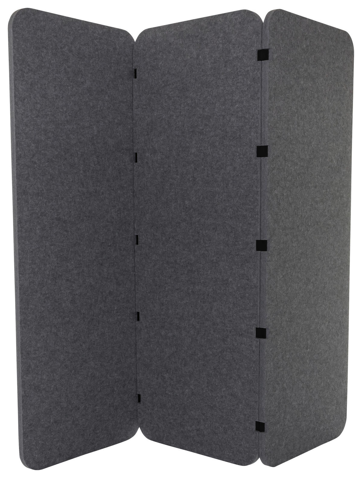 TRENNWAND Textil, Kunststoff Grau  - Grau, Basics, Kunststoff/Textil (180/160/2,5cm) - MID.YOU