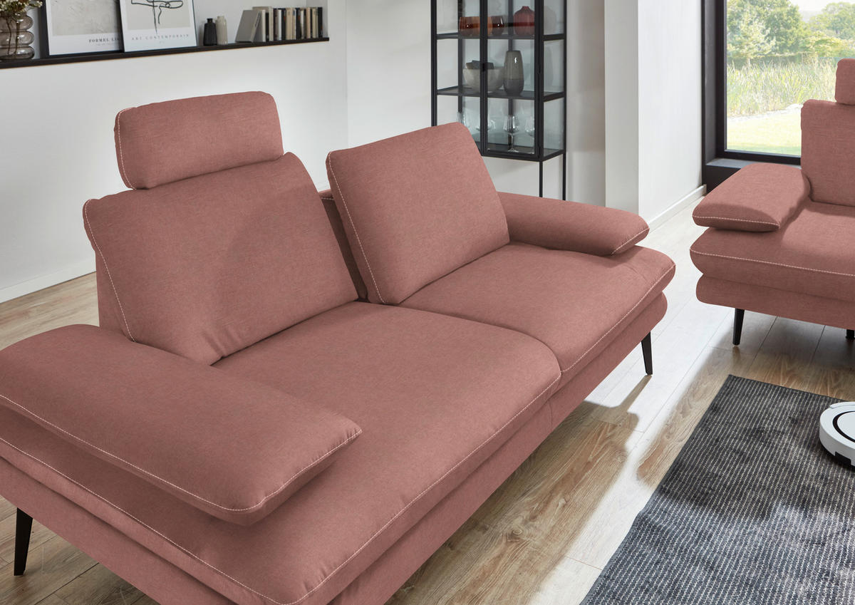 3-SITZER-SOFA in Velours Flieder  - Beige/Flieder, Design, Textil/Metall (222/89/104cm) - Dieter Knoll
