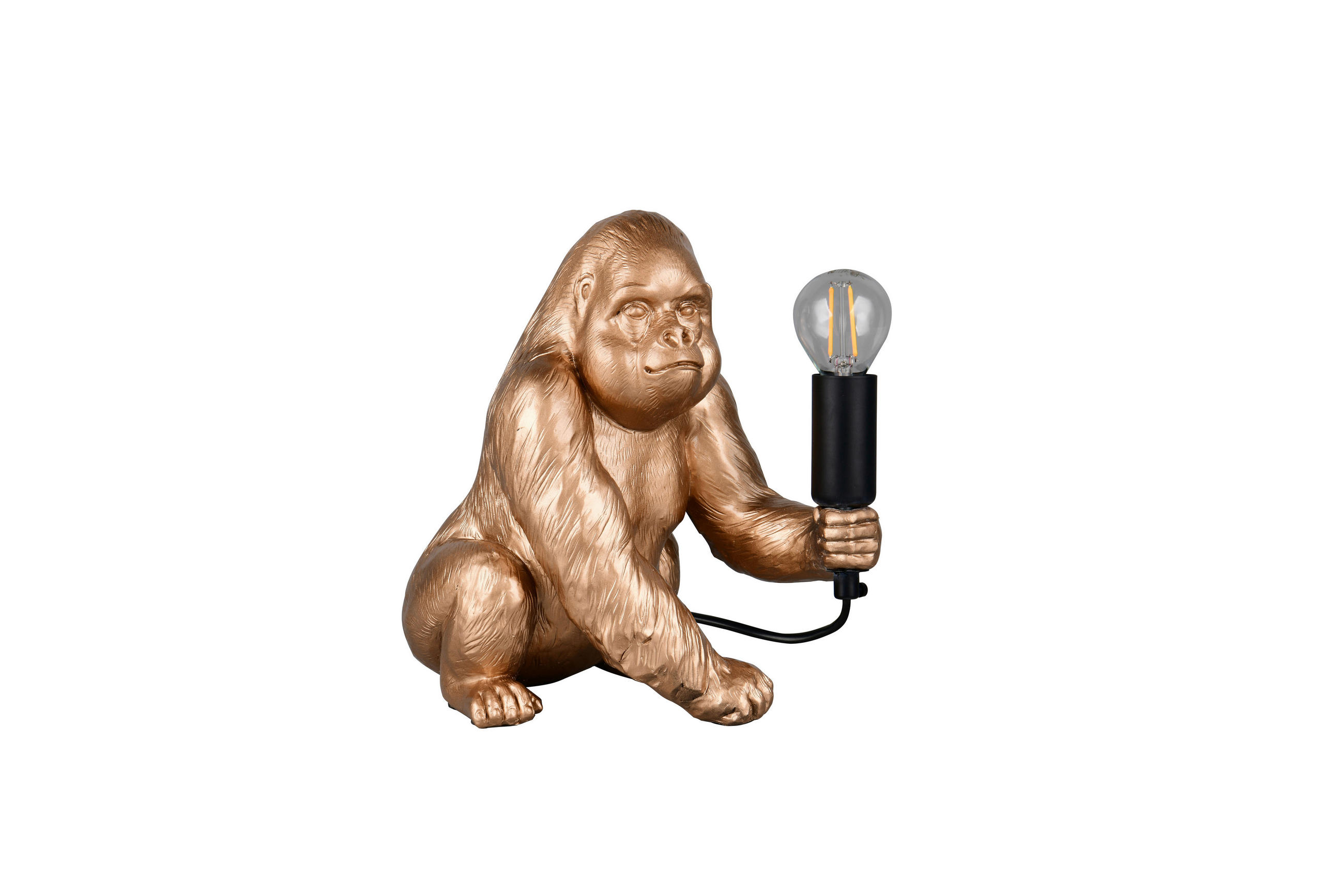 TISCHLEUCHTE Kong 22/15/23 cm   - Goldfarben/Schwarz, Trend, Kunststoff/Metall (22/15/23cm)