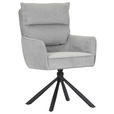 ARMLEHNSTUHL  Stoffauswahl, Sitzfläche 360° drehbar, automatische Rückholfunktion Cord  - Hellgrau/Schwarz, Design, Textil/Metall (60/95/62cm) - Novel
