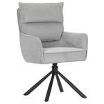 ARMLEHNSTUHL  Stoffauswahl, Sitzfläche 360° drehbar, automatische Rückholfunktion Cord  - Hellgrau/Schwarz, Design, Textil/Metall (60/95/62cm) - Novel