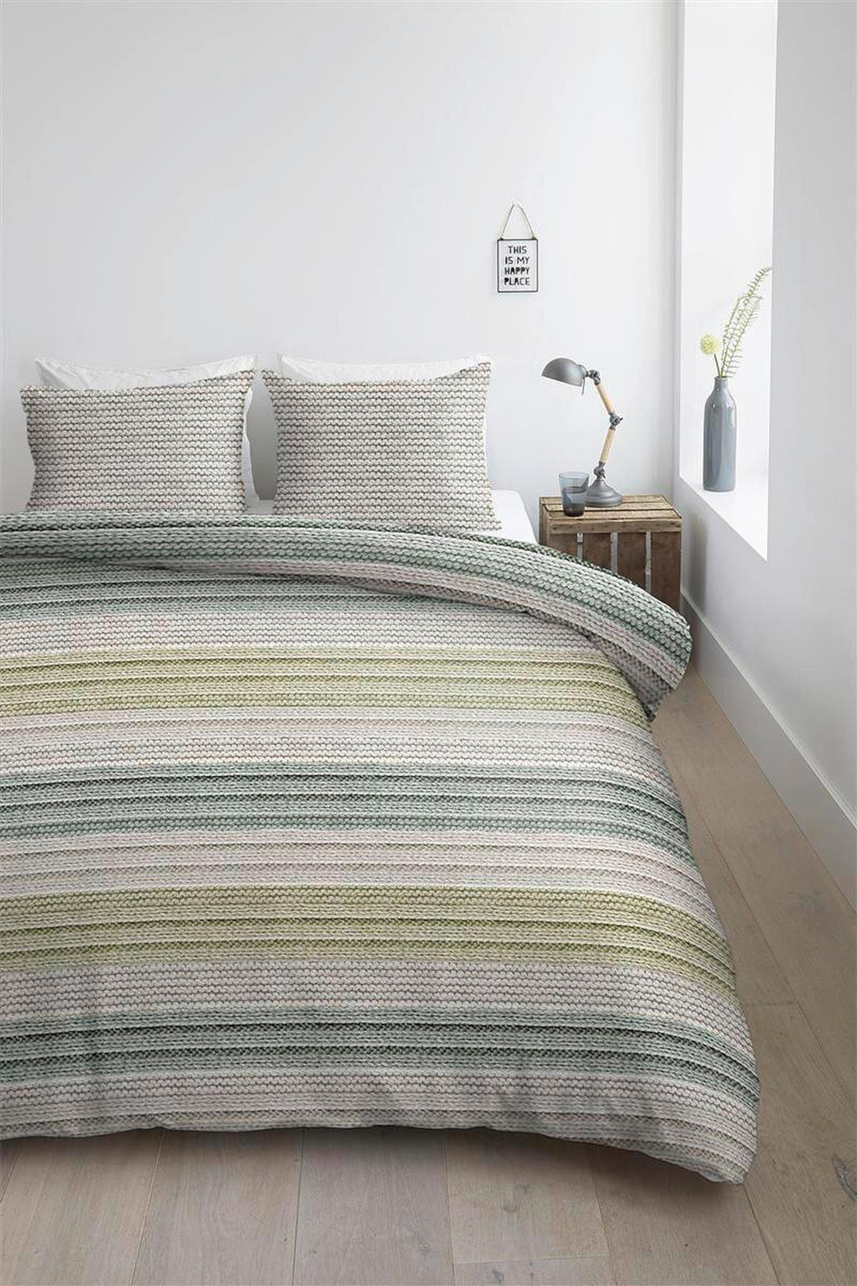 BETTWÄSCHE Cozy Knit Flanell 155/220 cm  - Grün, Design, Textil (155/220cm) - Novel