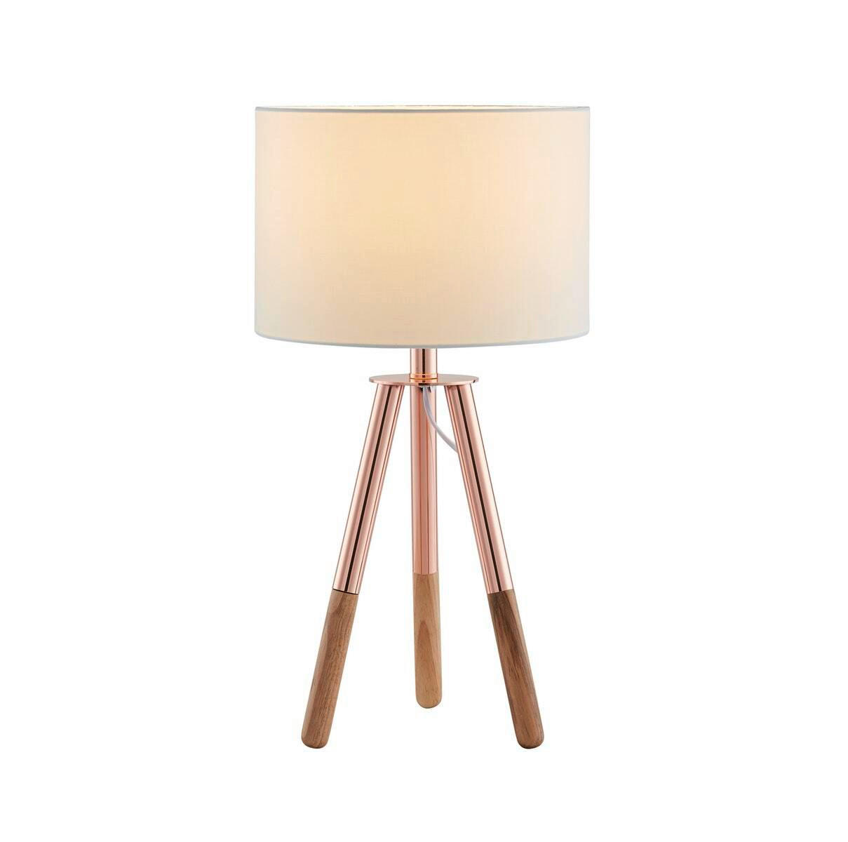 TISCHLEUCHTE 30/55/30 cm   - Weiß/Naturfarben, Design, Holzwerkstoff/Textil (30/55/30cm) - P & B