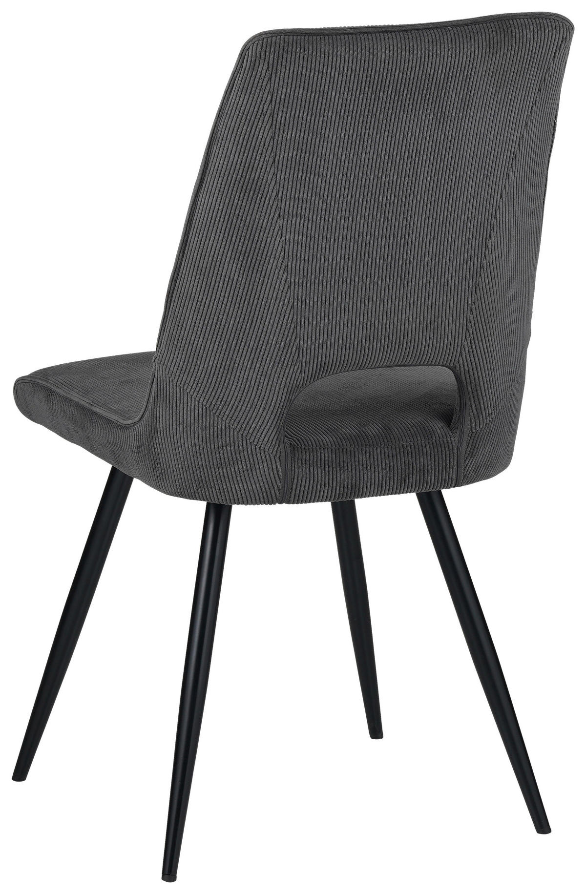STUHL Mikrofaser Dunkelgrau  - Dunkelgrau/Schwarz, Design, Textil/Metall (46/92/61cm) - Boxxx