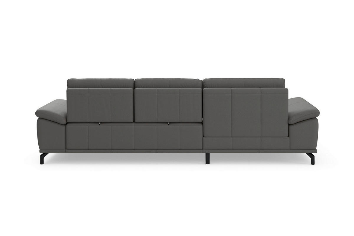 ROHOVÁ SEDAČKA, koža, mokka - čierna/mokka, Basics, kov/koža (176/301cm) - Sit & More