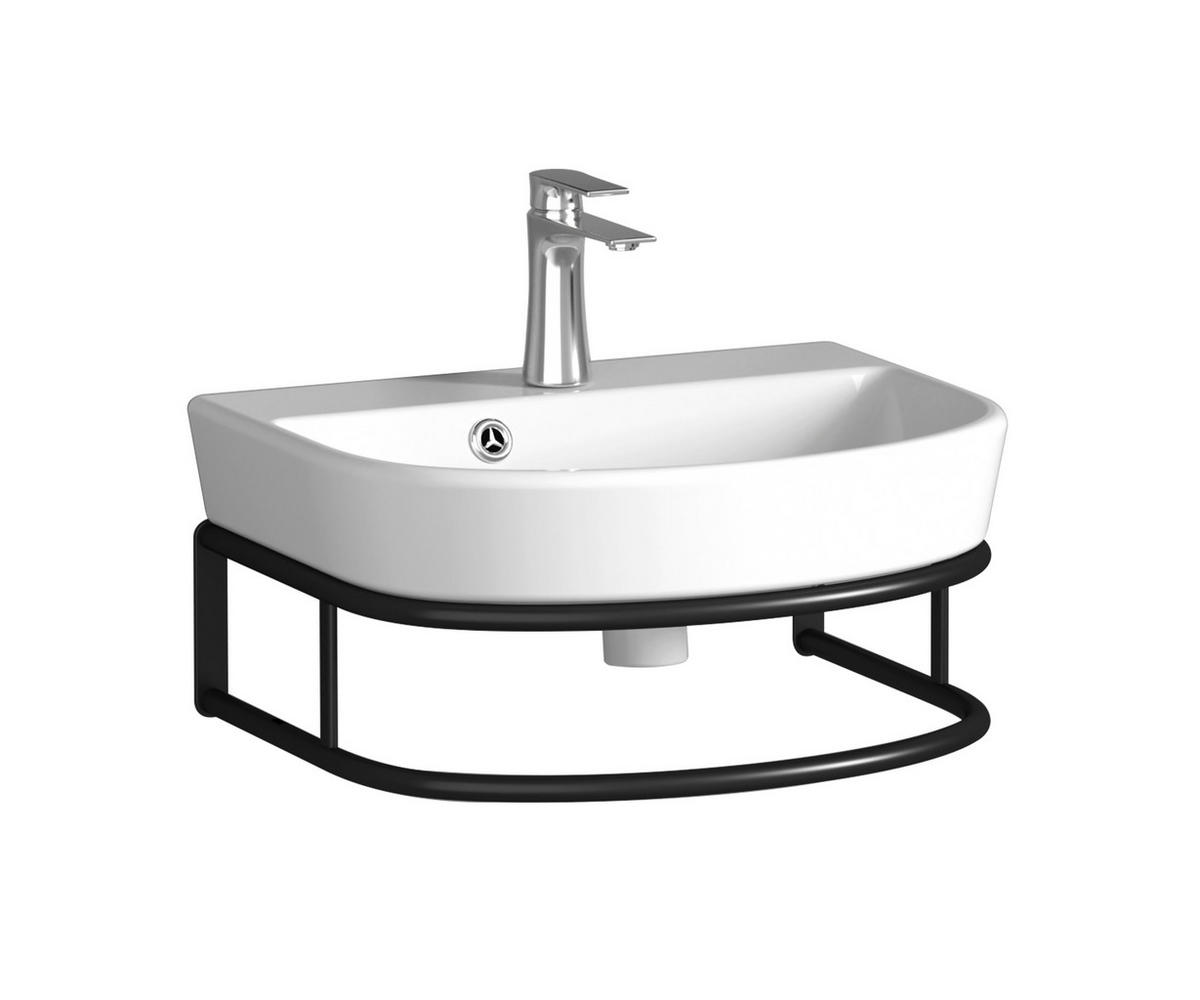 WASCHBECKEN 45/12/36 cm  - Schwarz/Weiß, KONVENTIONELL, Keramik/Metall (45/12/36cm) - Sanotechnik