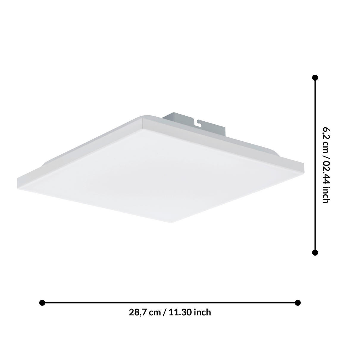LED-DECKENLEUCHTE 28,7/28,7/6,2 cm  - Weiß, Design, Kunststoff/Metall (28,7/28,7/6,2cm)