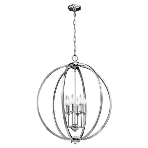 VISEČA SVETILKA  Elstead Corinne      62.2/86.4 cm      E14 - barve niklja, Konvencionalno, kovina (62.2/86.4cm) - Elstead Lighting