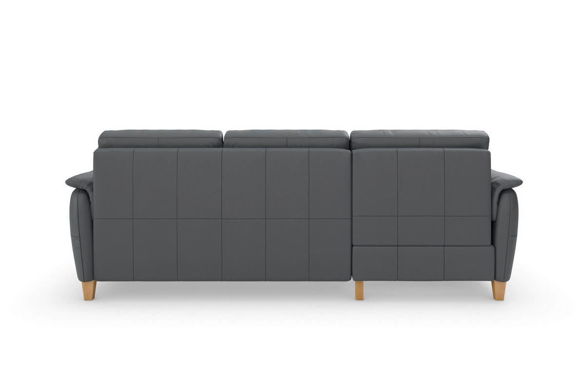 ROHOVÁ SEDAČKA, koža, čierna - čierna/farba duba, Basics, koža/drevo (163/244cm) - Sit & More