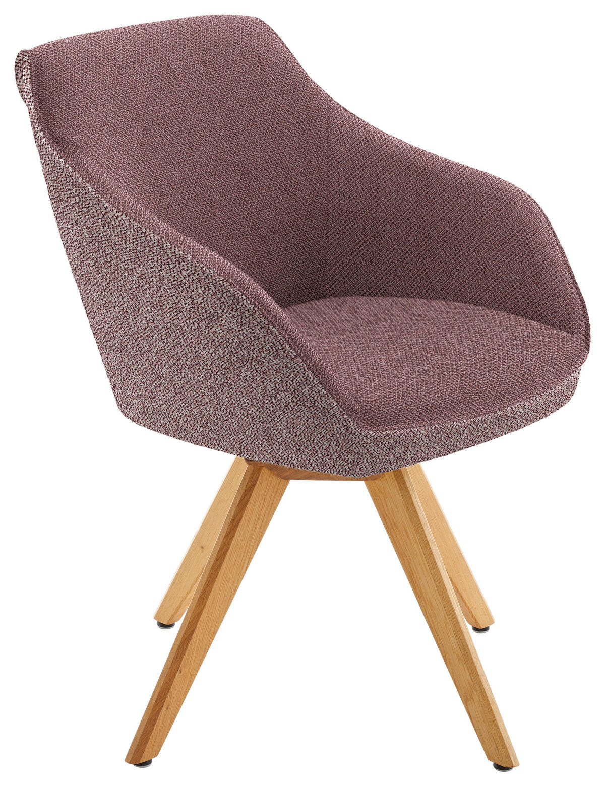 ARMLEHNSTUHL  in Flachgewebe  - Eichefarben/Altrosa, Design, Holz/Textil (60/84/68cm) - Koinor