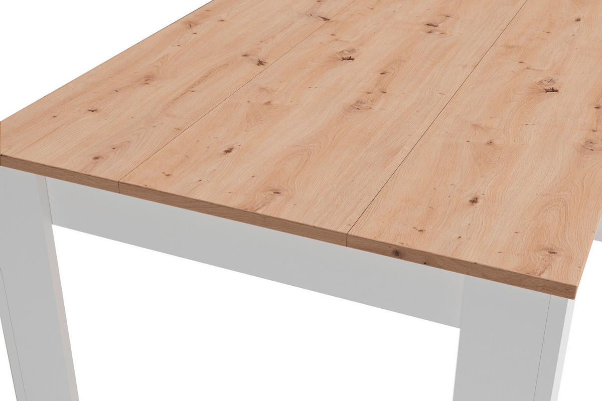 ESSTISCH rechteckig Weiß, Eiche Artisan  - Weiß/Eiche Artisan, LIFESTYLE, Holzwerkstoff (140/75/80cm) - MID.YOU