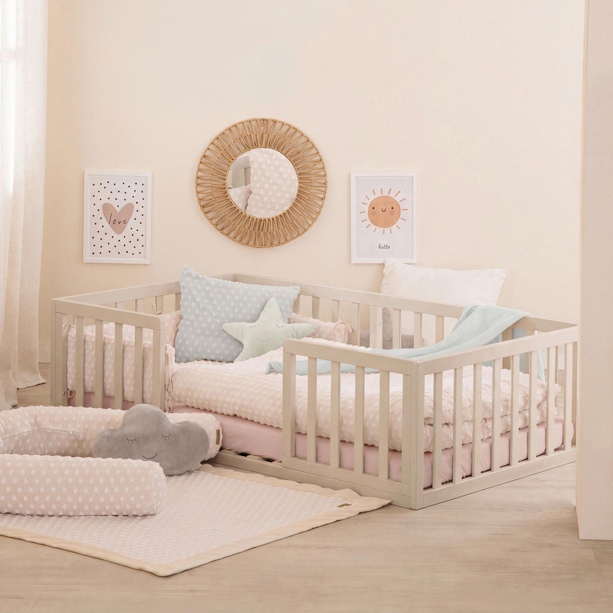 BODENBETT 70/140 cm  in Kaschmir  - Hellbraun/Kaschmir, Basics, Holzwerkstoff (70/140cm) - Roba
