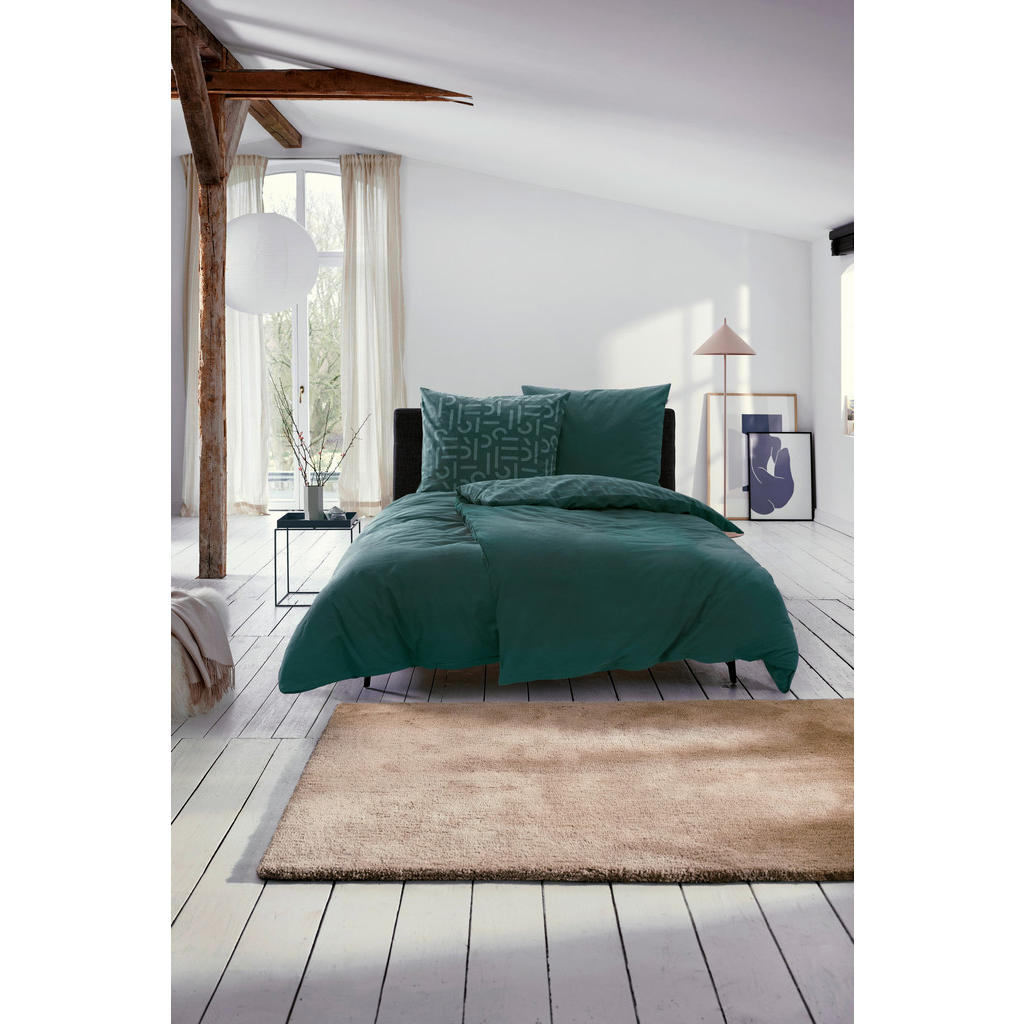Thumbnail - Esprit Wendebettwäsche E-Scatter Big, Grün, Dunkelgrün, Textil, Schriftzug, 135x200 cm, Oeko-Tex® Standard 100, hautfreu...