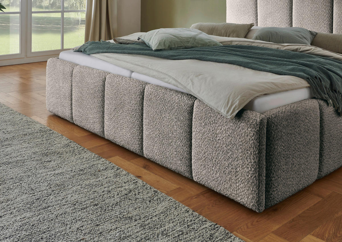 POLSTERBETT 180/200 cm  in Grau  - Schwarz/Grau, Design, Holz/Textil (180/200cm) - Xora