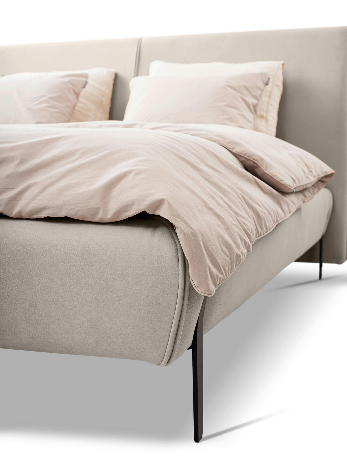 POLSTERBETT Lattenrost Creme 180/200 cm  - Creme/Schwarz, MODERN, Holz/Textil (180/200cm) - MID.YOU
