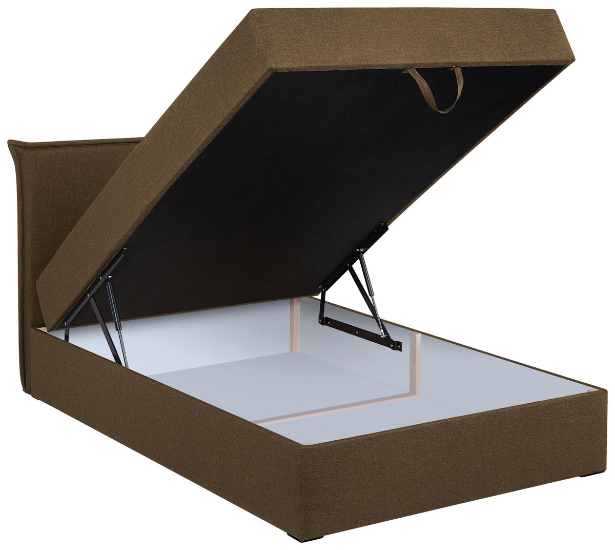 BOXBETT 120/200 cm,  in Braun, H3 = fest  - Schwarz/Braun, MODERN, Kunststoff/Textil (120/200cm) - MID.YOU