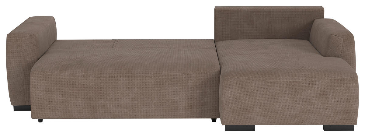 ECKSOFA  in Mikrofaser Taupe  - Taupe/Schwarz, Trend, Kunststoff/Textil (252/170cm) - MID.YOU