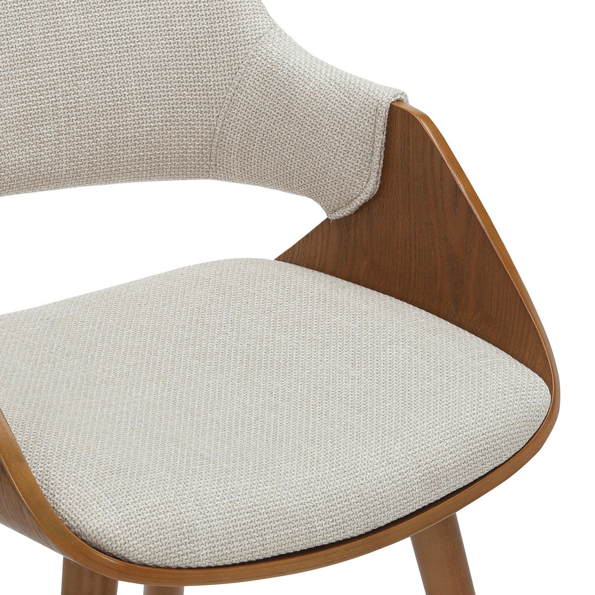 ARMLEHNSTUHL   Leinenoptik  - Beige/Walnussfarben, Modern, Holz/Textil (51/79,5/57cm) - home24