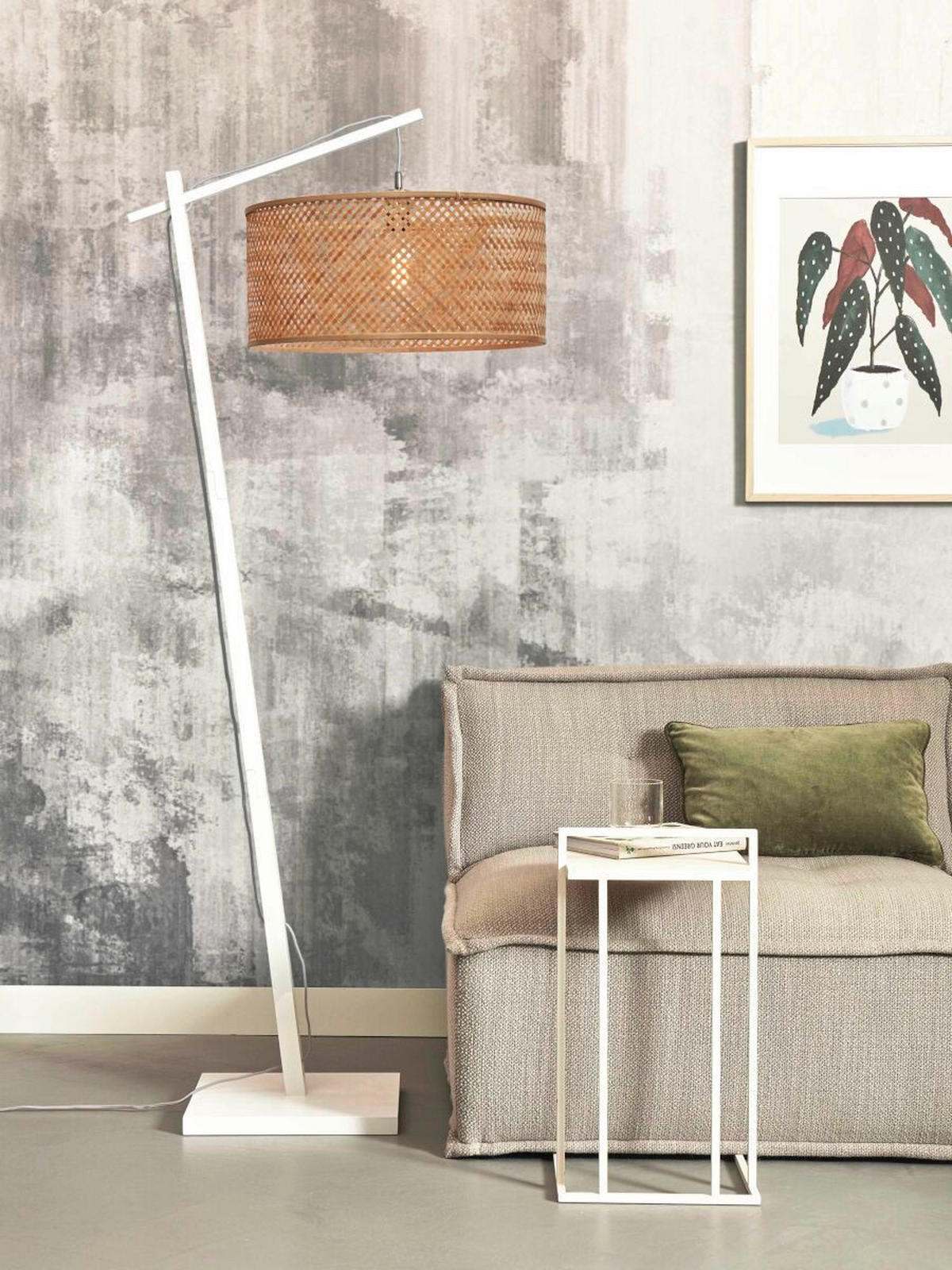 GOLVLAMPA GOOD&MOJO  75/50/176 cm    - vit/naturfärgad, Trend (75/50/176cm) - Good & Mojo