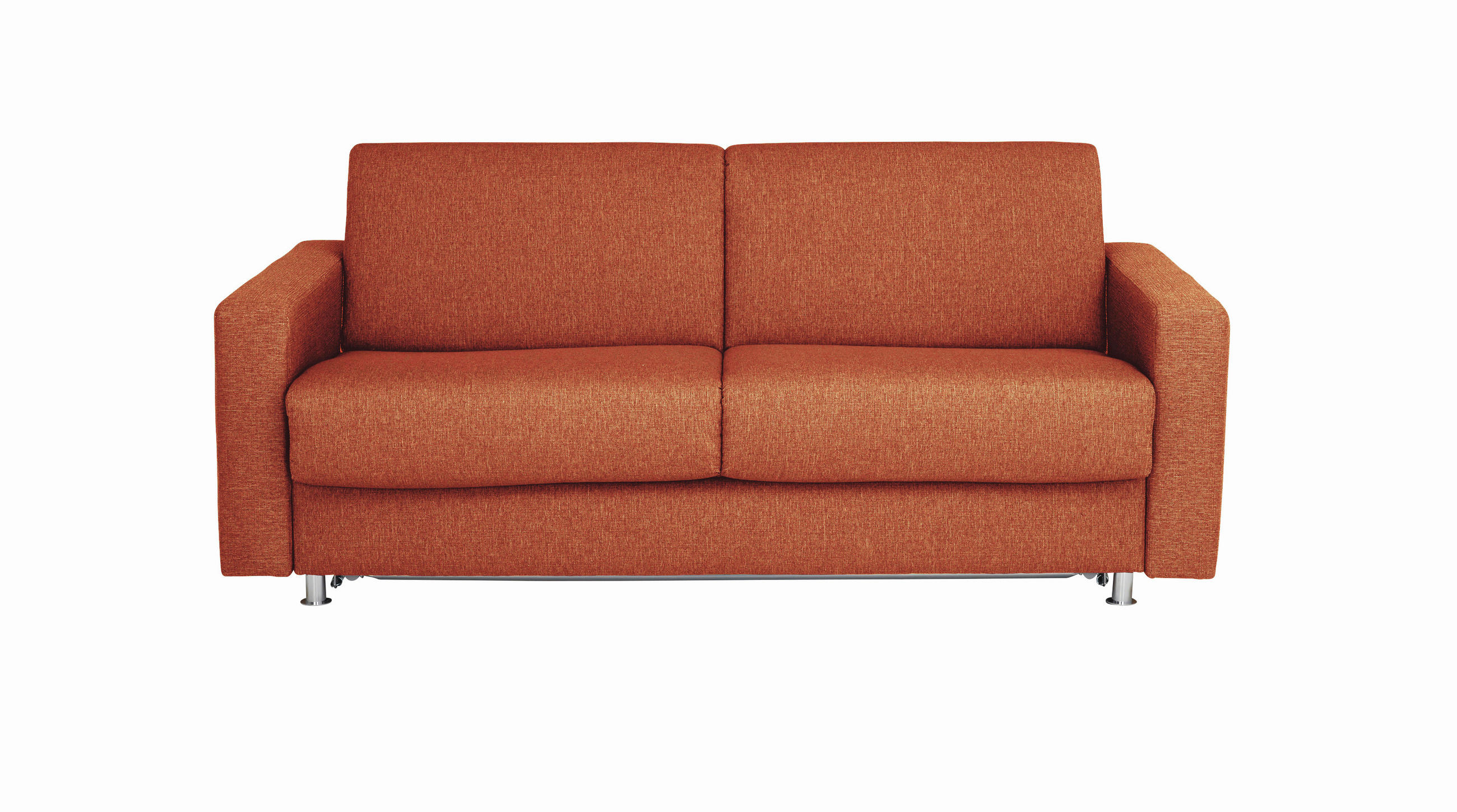 SCHLAFSOFA Flachgewebe Rot - Chromfarben/Rot, KONVENTIONELL, Textil/Metall (195/84/100cm) - Bali