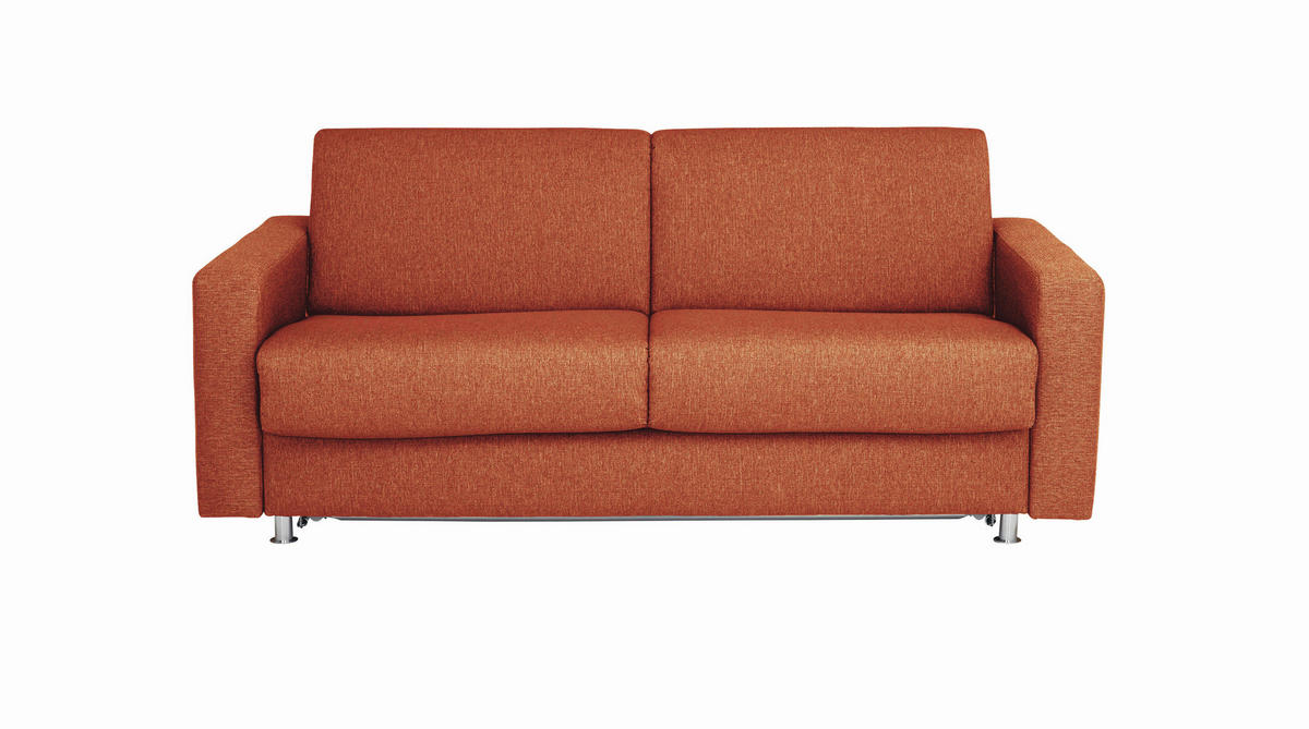 SCHLAFSOFA in Flachgewebe Rot  - Chromfarben/Rot, KONVENTIONELL, Textil/Metall (195/84/100cm) - Bali