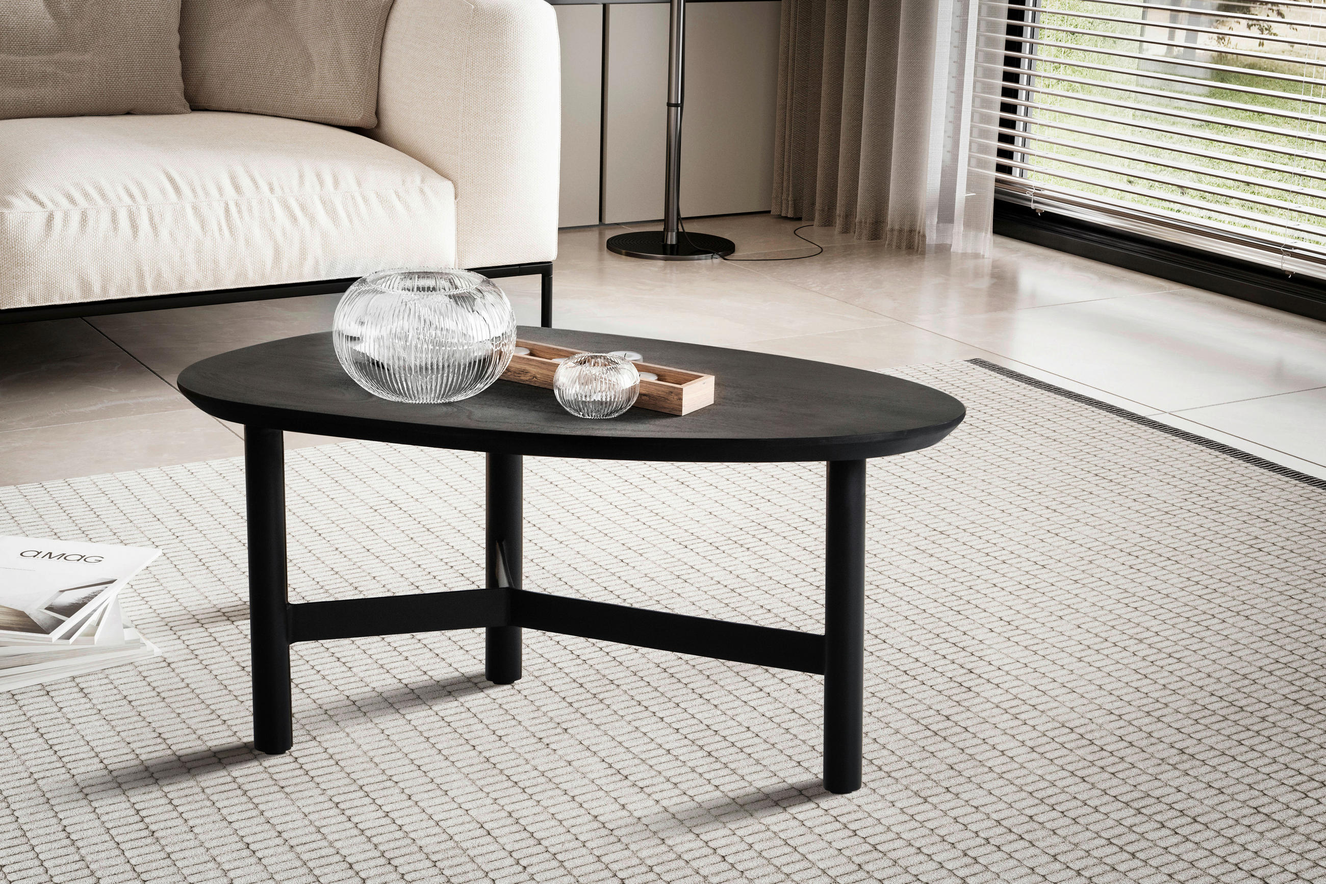 COUCHTISCH Schwarz  - Schwarz, Design (86/37/50cm) - MID.YOU