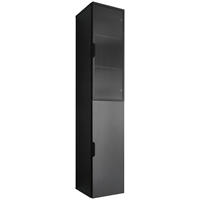 HOCHSCHRANK 33/170/35 cm  - Schwarz, KONVENTIONELL, Glas/Holzwerkstoff (33/170/35cm) - home24