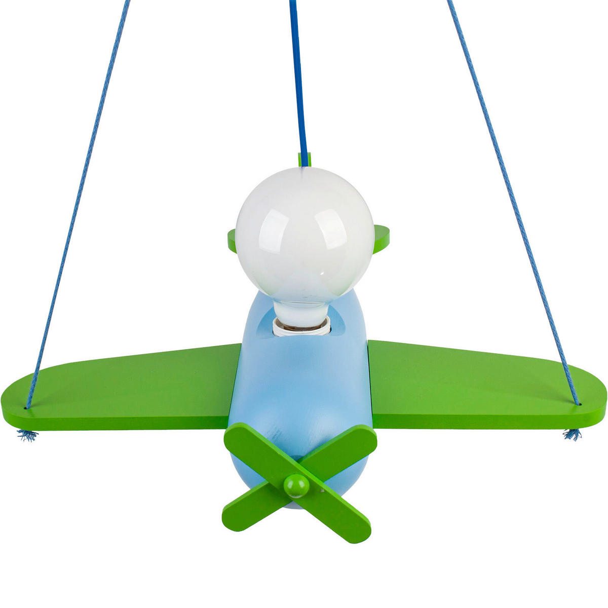 KINDERHÄNGELEUCHTE Clipper 42/47/75 cm   - Blau/Grün, Basics, Holz (42/47/75cm)