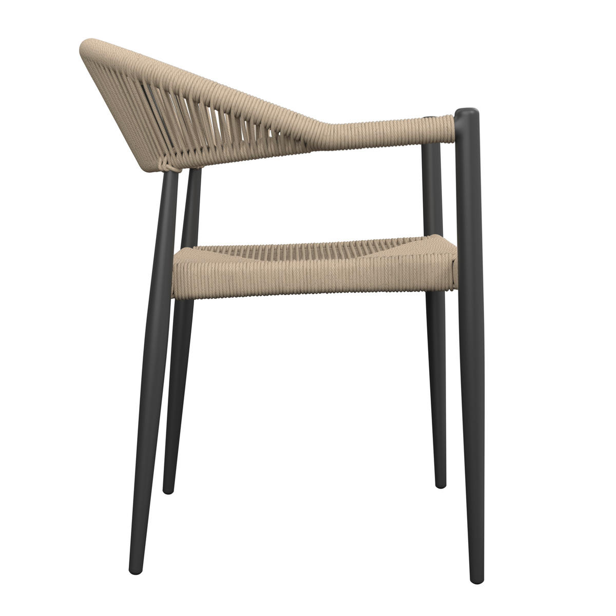 STAPELSESSEL Aluminium Anthrazit, Beige  - Anthrazit/Beige, KONVENTIONELL, Kunststoff/Metall (55/78/59.5cm) - Ambia Garden