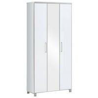GARDEROBENSCHRANK Santina  in 90/193/37 cm  - Chromfarben/Weiß, Design, Glas/Holzwerkstoff (90/193/37cm)