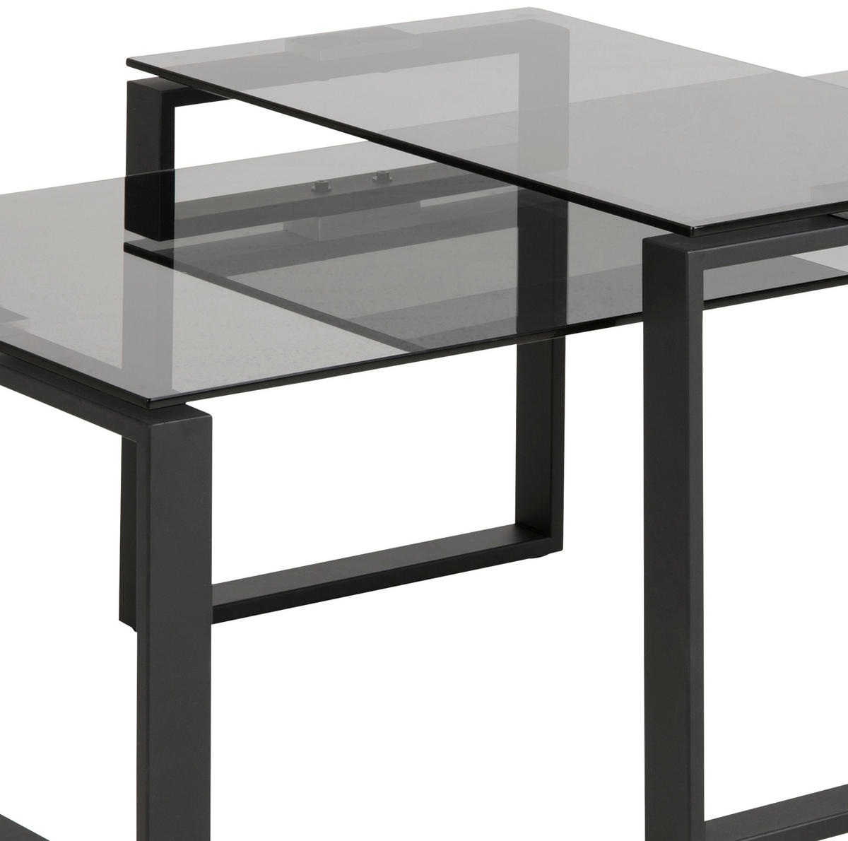 COUCHTISCH in Metall, Glas 115/55/45 cm  - Klar/Schwarz, Trend, Glas/Metall (115/55/45cm) - Livetastic